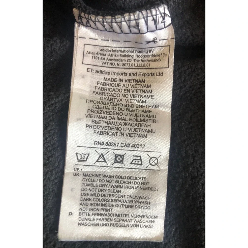 Adidas Trefoil‎ Logo Hoodie Black Pullover Sweatshirt Men's Size Medium